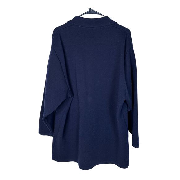 Neiman Marcus 16 Cerruti $550 Alpinit Long Cardigan Sweater Swiss Wool Navy Blue - Picture 3 of 9